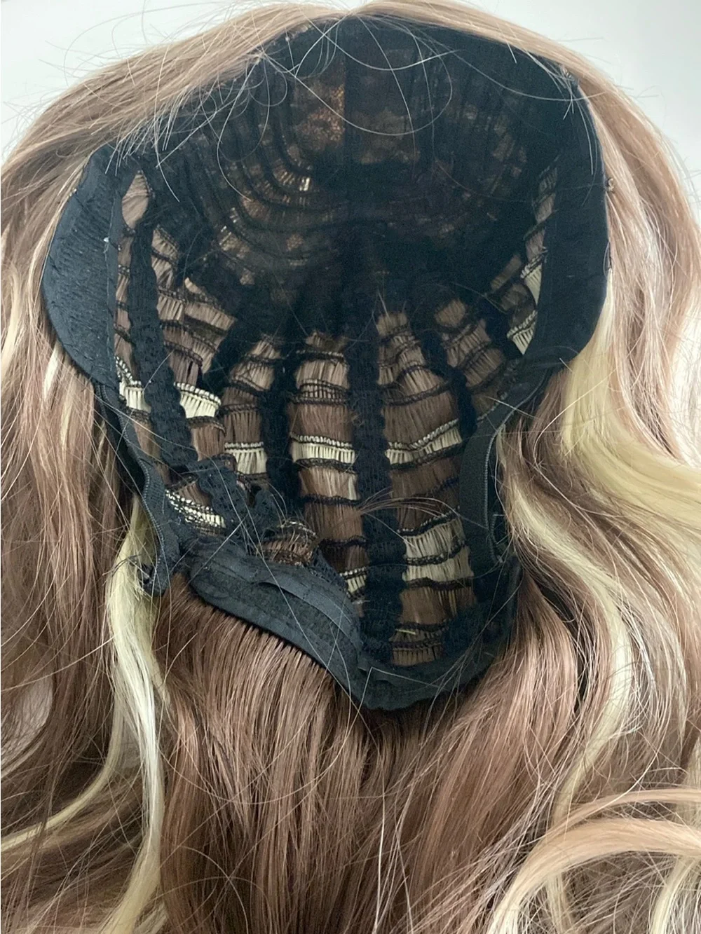 Long Wavy Women's Wig in Ash Brown with Blonde Highlights